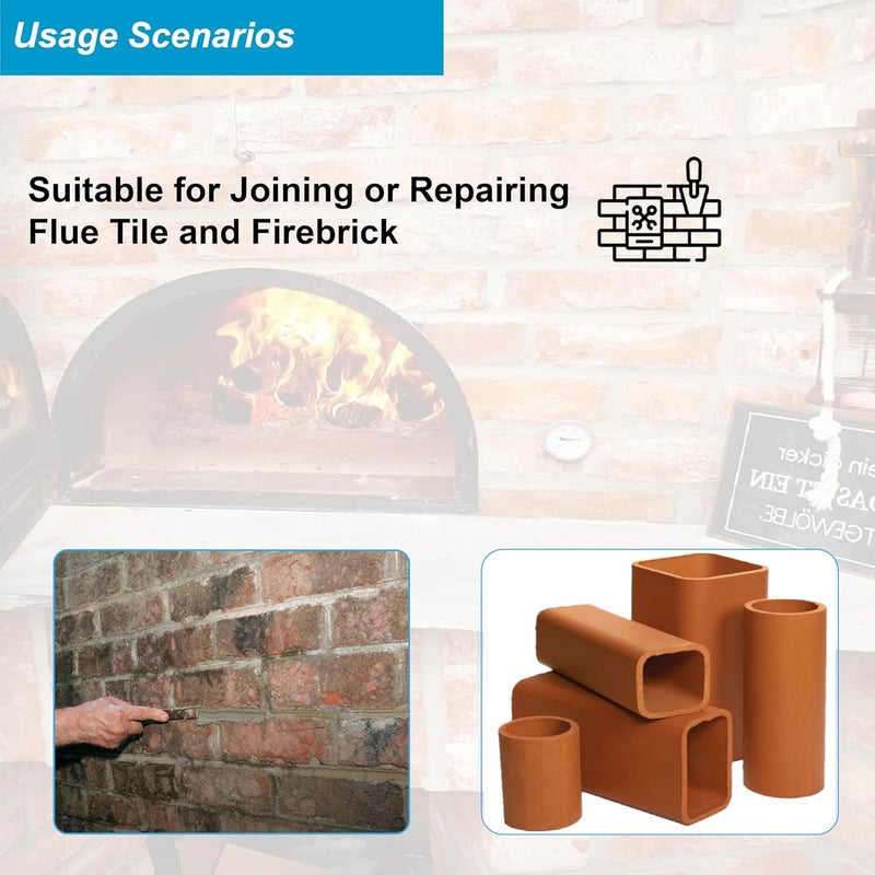SOLIDLAND Refractory Mortar - 3.5 LBS Masonry & FireBrick Refractory Cement - 3056°F High Temperature Fireproof Dry Mix - for Kilns, Firepit, Fireplaces, Chimneys and More - Image 4